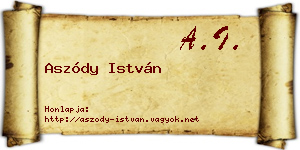 Aszódy István névjegykártya