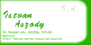 istvan aszody business card